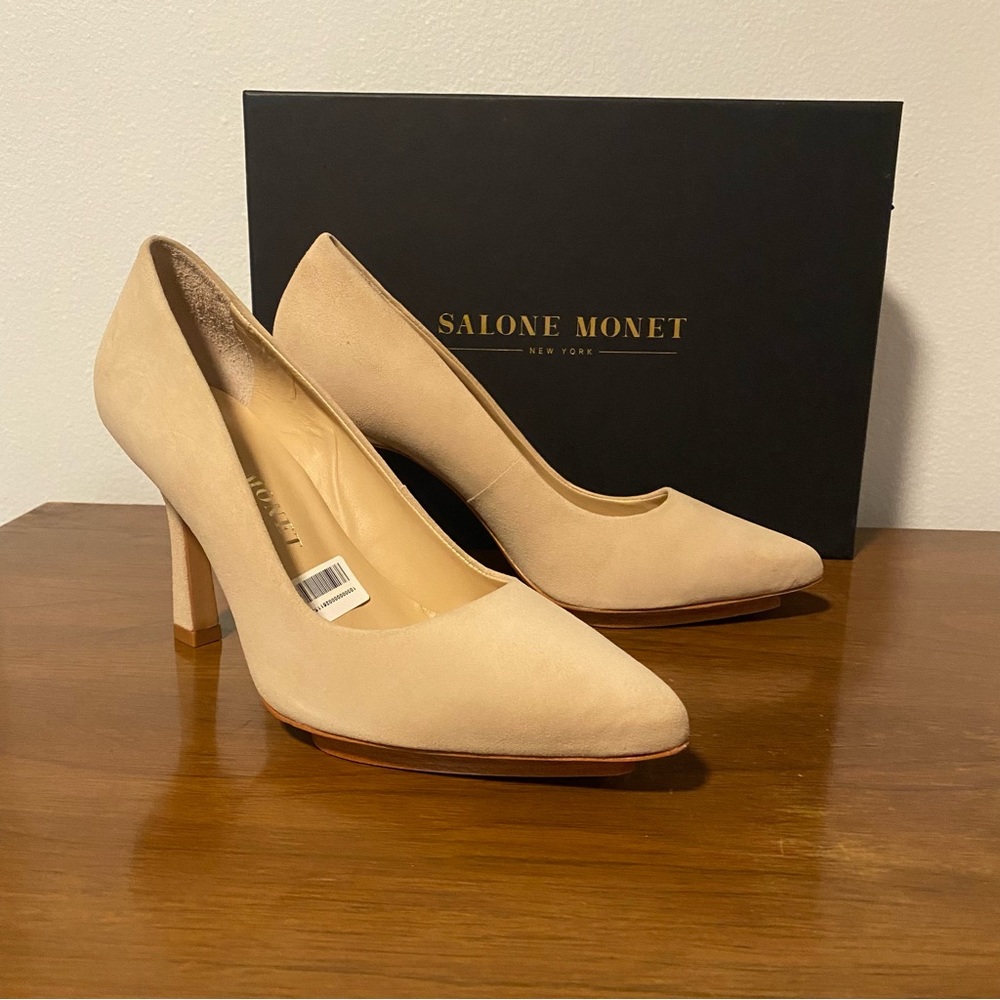 Saline Monet Anita Suede Heels Pumps McCullough Nude 7